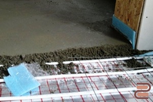 слои бетонного водяного теплого пола